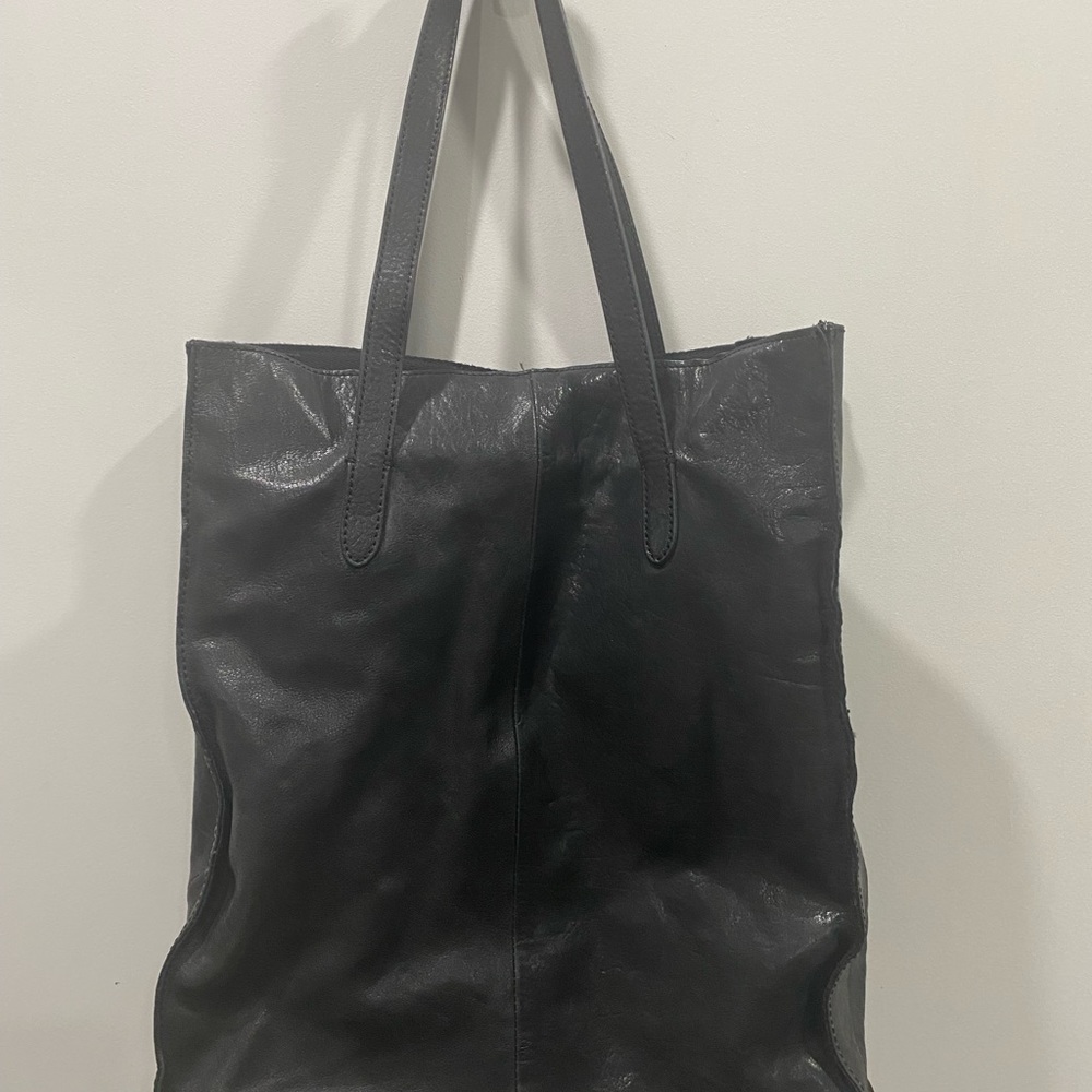 J.Crew Black Leather Shopper